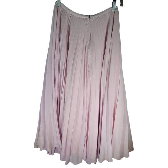Rachel Parcell Blush Color Chiffon Pleated Midi Skirt - Picture 4 of 12